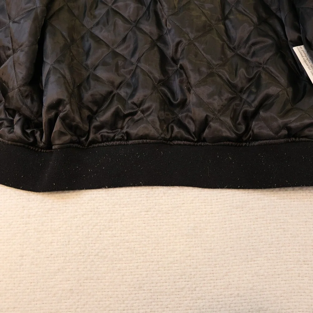 Levi Mens M Bomber Jacket Black Prototype Sample Quilted Zip Up Utility Pocket